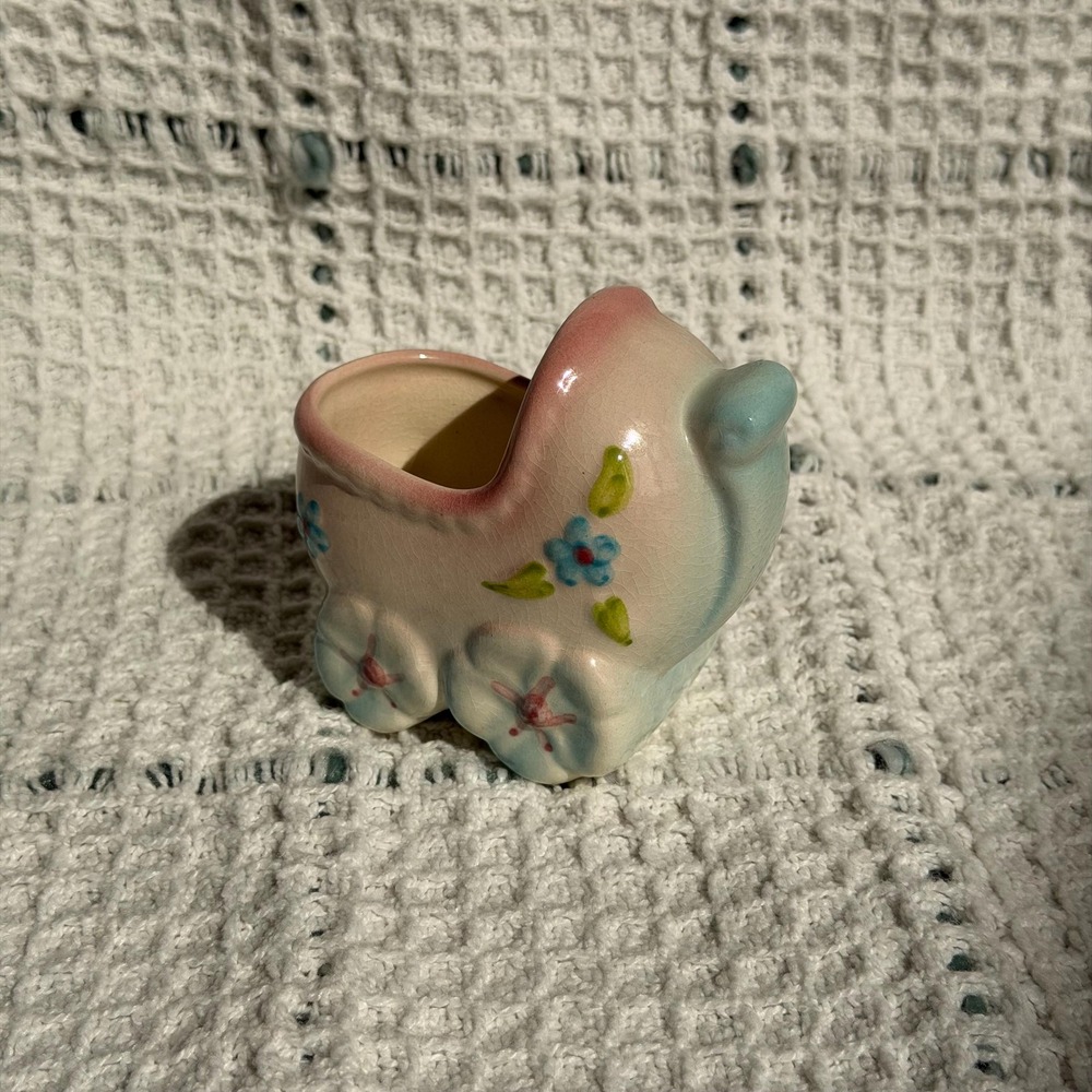 Vintage Baby Pram Carriage Planter | MCM | Nursery Decor | Pink, Blue Planter